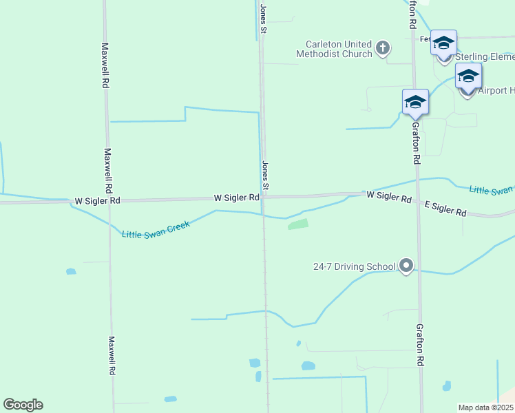 map of restaurants, bars, coffee shops, grocery stores, and more near 1075 West Sigler Road in Carleton