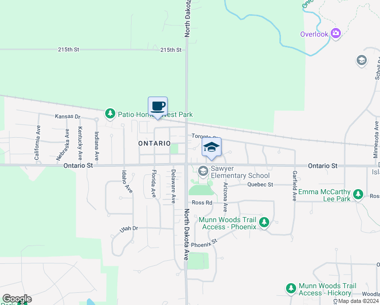 map of restaurants, bars, coffee shops, grocery stores, and more near 4404 Toronto Street in Ames
