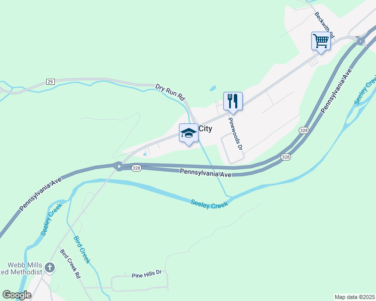 map of restaurants, bars, coffee shops, grocery stores, and more near 1551 Pennsylvania Avenue in Pine City