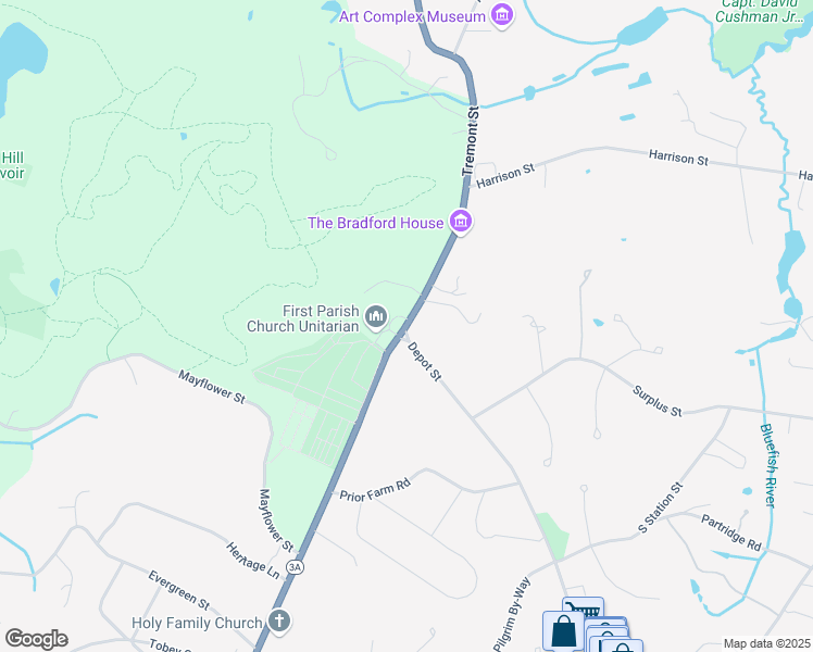 map of restaurants, bars, coffee shops, grocery stores, and more near in Duxbury