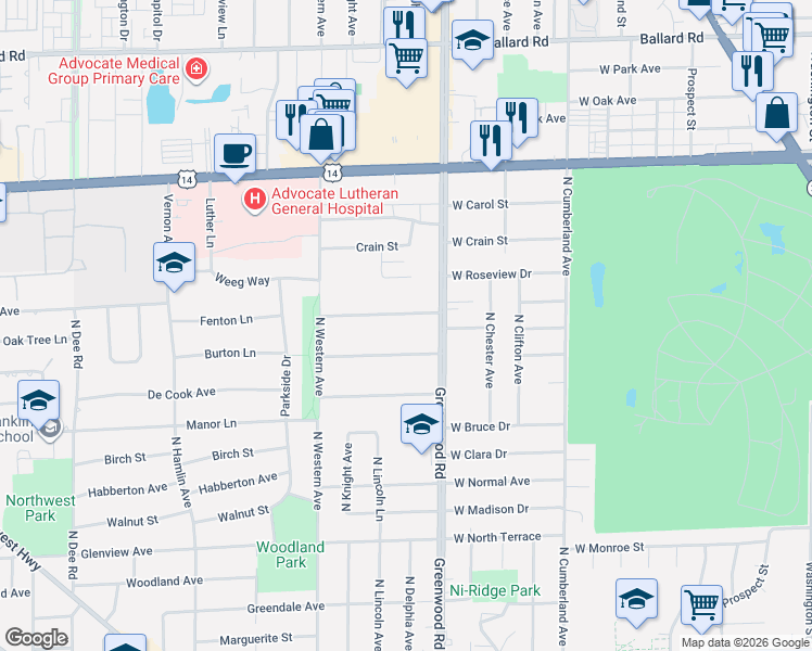 map of restaurants, bars, coffee shops, grocery stores, and more near 8620 West Stolting Road in Niles