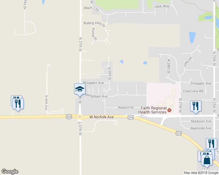 map of restaurants, bars, coffee shops, grocery stores, and more near 399 North 34th Street in Norfolk