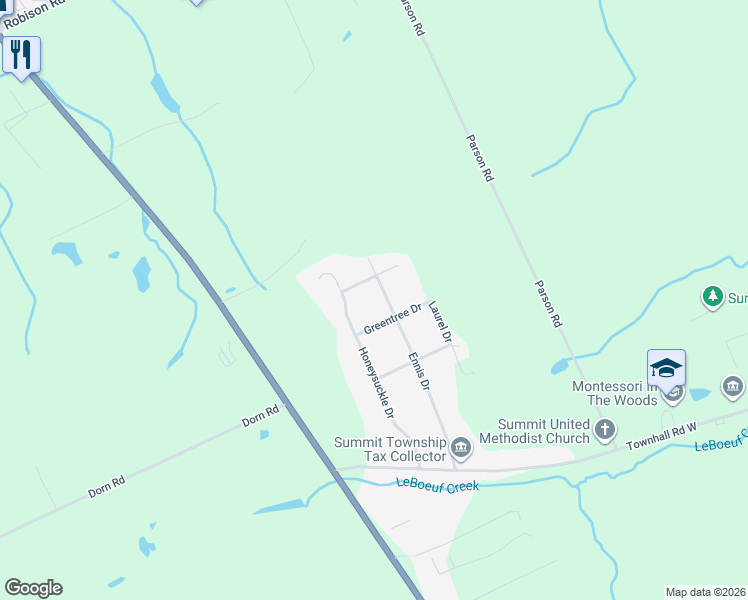 map of restaurants, bars, coffee shops, grocery stores, and more near 1875 Julie Ann Ln in Erie