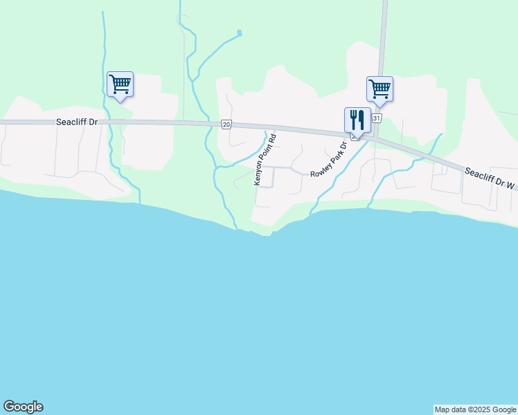map of restaurants, bars, coffee shops, grocery stores, and more near 2055 Hickory Lane in Kingsville