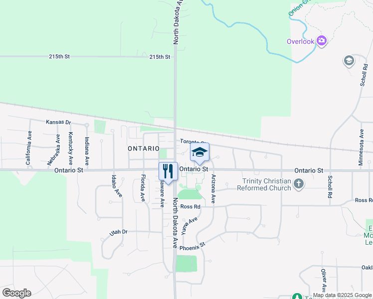 map of restaurants, bars, coffee shops, grocery stores, and more near 4404 Toronto Street in Ames