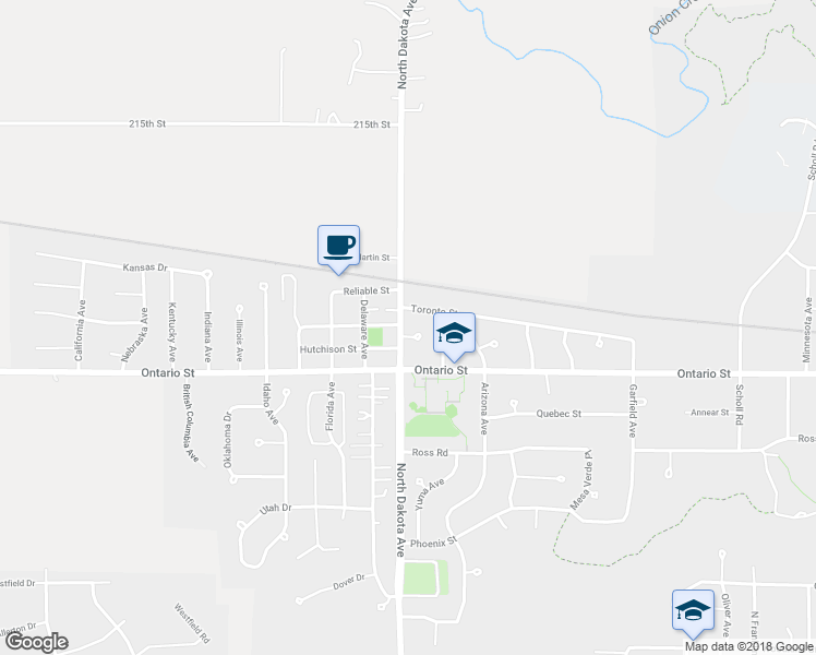 map of restaurants, bars, coffee shops, grocery stores, and more near 4404 Toronto Street in Ames