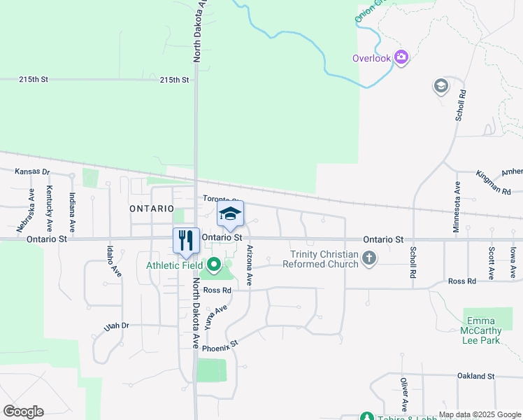 map of restaurants, bars, coffee shops, grocery stores, and more near 4122 Toronto Street in Ames