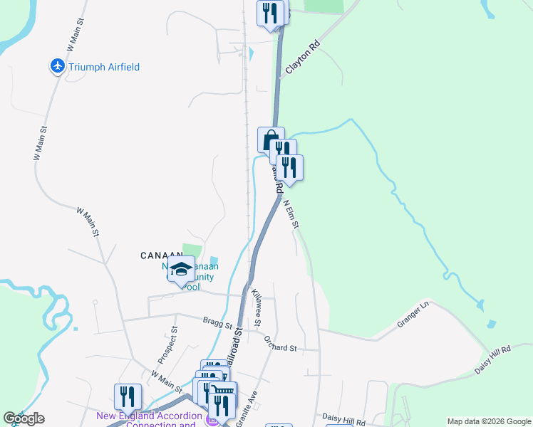 map of restaurants, bars, coffee shops, grocery stores, and more near 257 Ashley Falls Road in Canaan