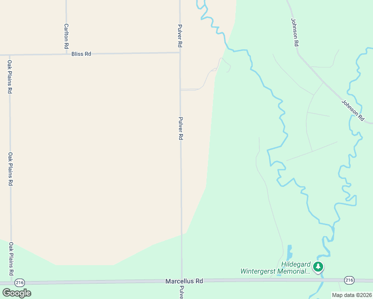 map of restaurants, bars, coffee shops, grocery stores, and more near 52483 Pulver Road in Three Rivers