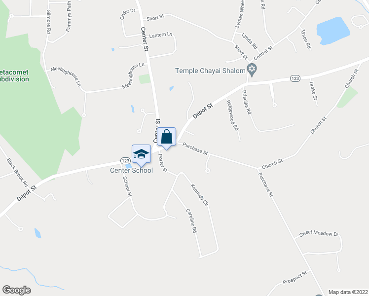 map of restaurants, bars, coffee shops, grocery stores, and more near 11 Purchase Street in Easton