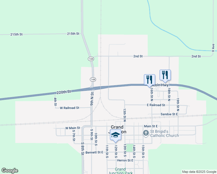 map of restaurants, bars, coffee shops, grocery stores, and more near Lincoln Highway in Grand Junction