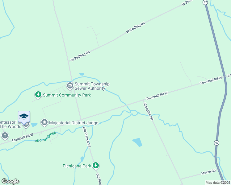 map of restaurants, bars, coffee shops, grocery stores, and more near 770 Townhall Road West in Erie