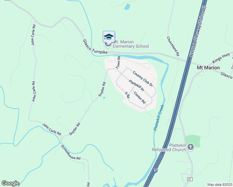 map of restaurants, bars, coffee shops, grocery stores, and more near 12 South Road in Mount Marion