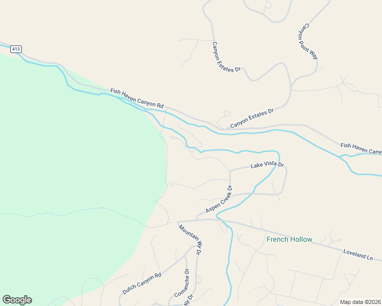 map of restaurants, bars, coffee shops, grocery stores, and more near Aspen Creek Circle in Fish Haven