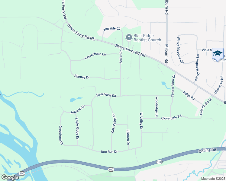 map of restaurants, bars, coffee shops, grocery stores, and more near 4577-4601 Deer View Road in Cedar Rapids