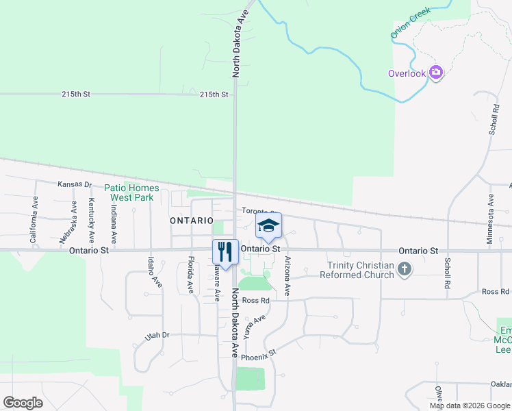 map of restaurants, bars, coffee shops, grocery stores, and more near 4404 Toronto Street in Ames