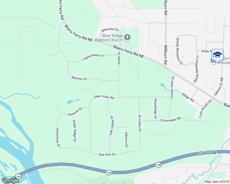 map of restaurants, bars, coffee shops, grocery stores, and more near 4551 Deer View Road in Cedar Rapids