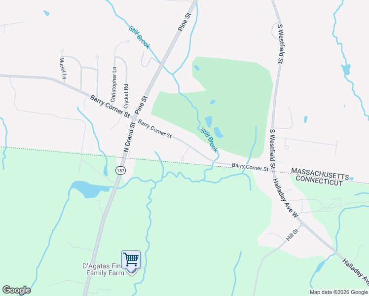 map of restaurants, bars, coffee shops, grocery stores, and more near 30 Oakmont Place in Agawam