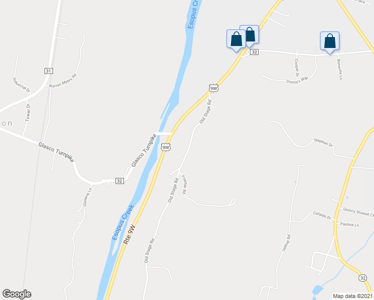 map of restaurants, bars, coffee shops, grocery stores, and more near 576 Old Stage Road in Saugerties