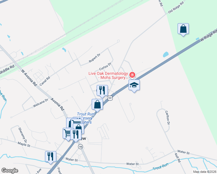 map of restaurants, bars, coffee shops, grocery stores, and more near 7229-7237 Old Ridge Rd in Fairview