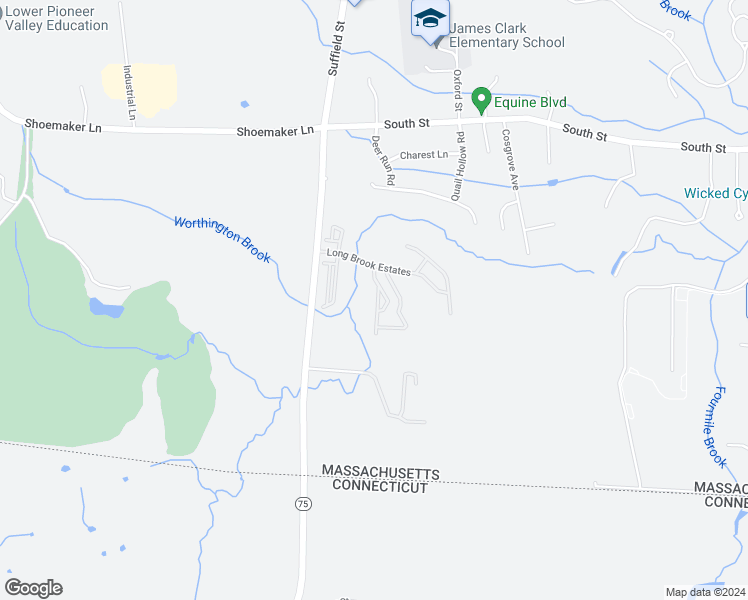 map of restaurants, bars, coffee shops, grocery stores, and more near 170 Brookfield Lane in Agawam