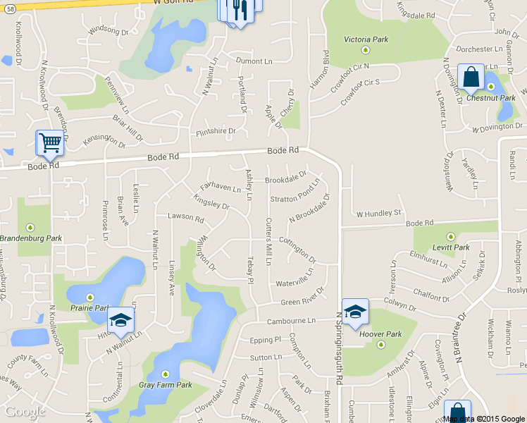 map of restaurants, bars, coffee shops, grocery stores, and more near 620 Cutters Mill Lane in Schaumburg
