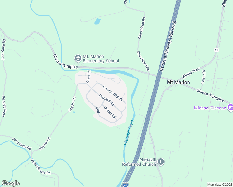 map of restaurants, bars, coffee shops, grocery stores, and more near 45 Country Club Drive in Mount Marion