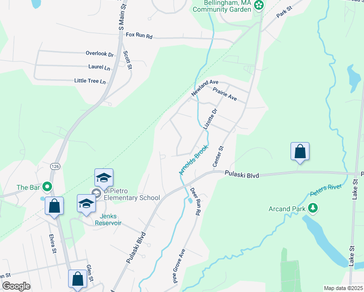 map of restaurants, bars, coffee shops, grocery stores, and more near 8 Daniel Drive in Bellingham