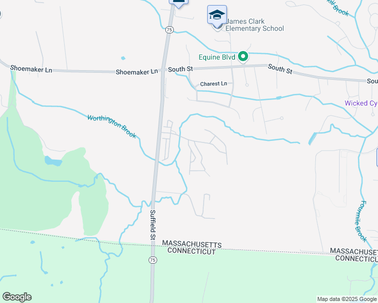 map of restaurants, bars, coffee shops, grocery stores, and more near 194 Brookfield Lane in Agawam