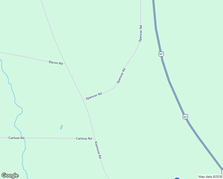 map of restaurants, bars, coffee shops, grocery stores, and more near 892 Spencer Road in Jamestown