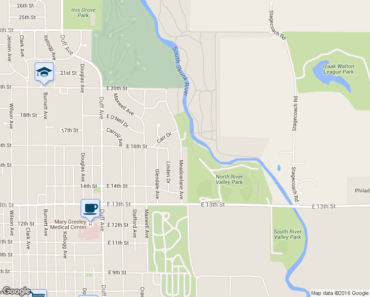 map of restaurants, bars, coffee shops, grocery stores, and more near 1540 Meadowlane Avenue in Ames