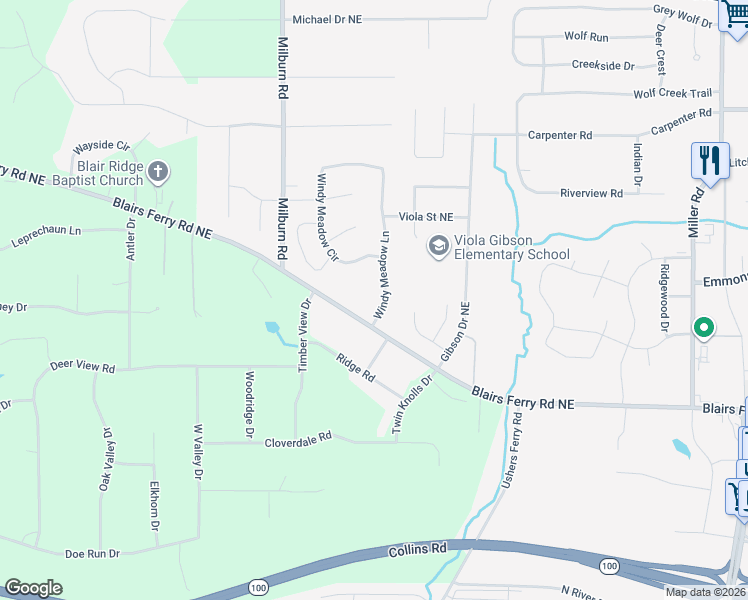 map of restaurants, bars, coffee shops, grocery stores, and more near 4342-4390 County Highway E36 in Cedar Rapids