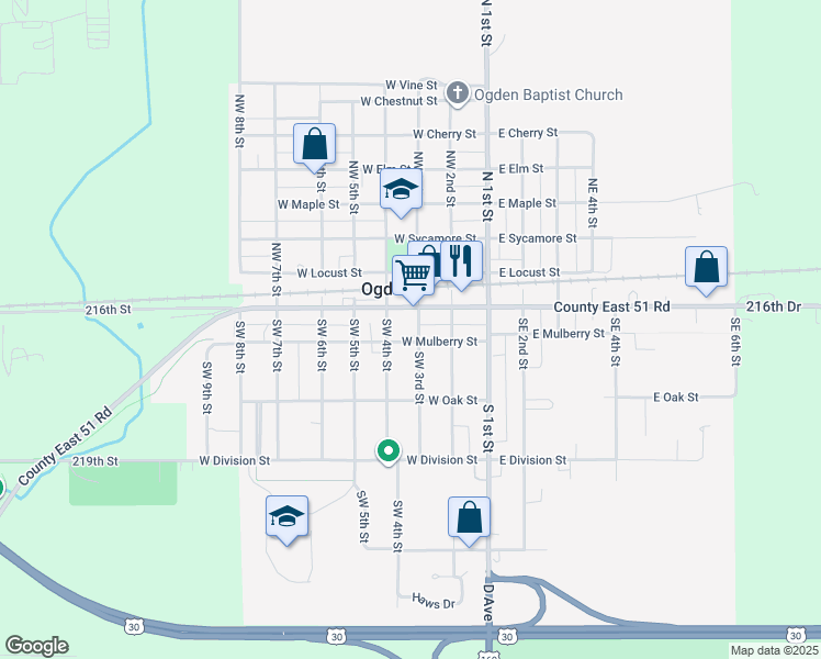 map of restaurants, bars, coffee shops, grocery stores, and more near 234 West Walnut Street in Ogden