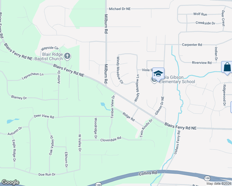 map of restaurants, bars, coffee shops, grocery stores, and more near 4390 County Highway E36 in Cedar Rapids