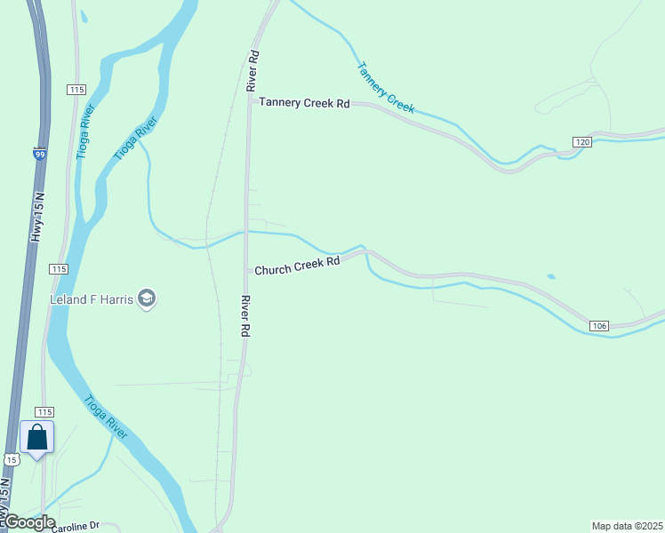 map of restaurants, bars, coffee shops, grocery stores, and more near 9642 Church Creek Road in Lindley