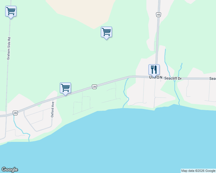 map of restaurants, bars, coffee shops, grocery stores, and more near 6 Vallochie Court in Kingsville