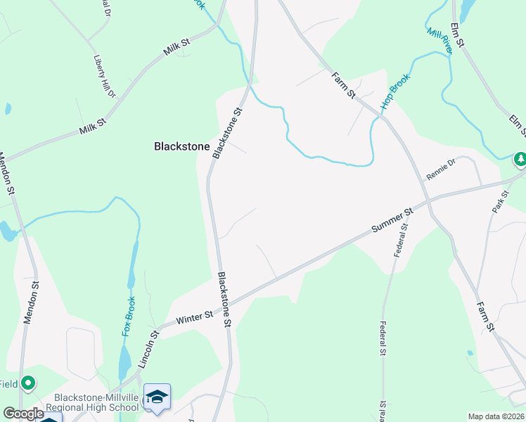 map of restaurants, bars, coffee shops, grocery stores, and more near 9 Susan Drive in Blackstone