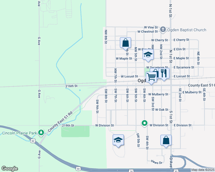map of restaurants, bars, coffee shops, grocery stores, and more near 103 Lincoln Highway in Ogden