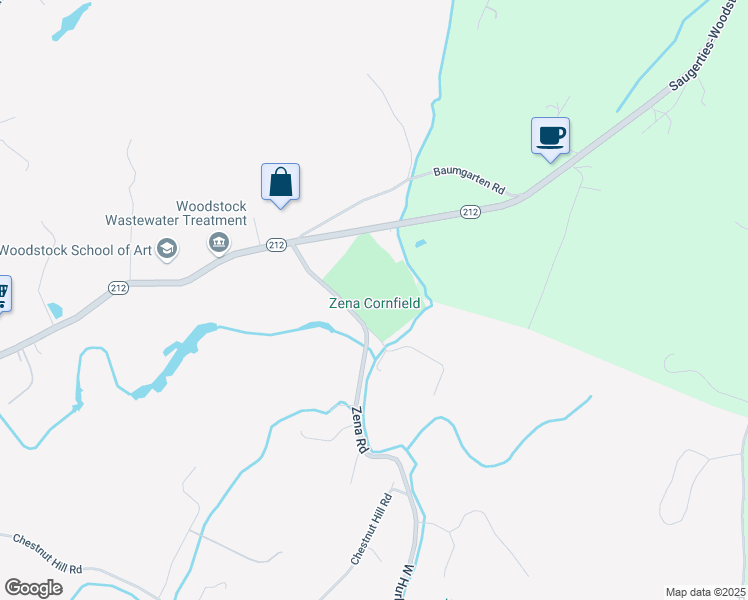 map of restaurants, bars, coffee shops, grocery stores, and more near 916 Zena Road in Woodstock