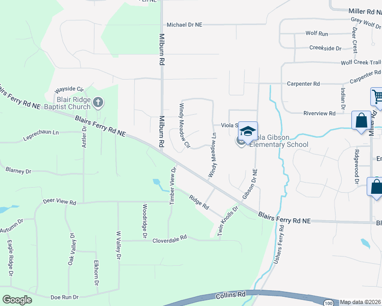map of restaurants, bars, coffee shops, grocery stores, and more near 4707 Windy Meadow Circle in Cedar Rapids