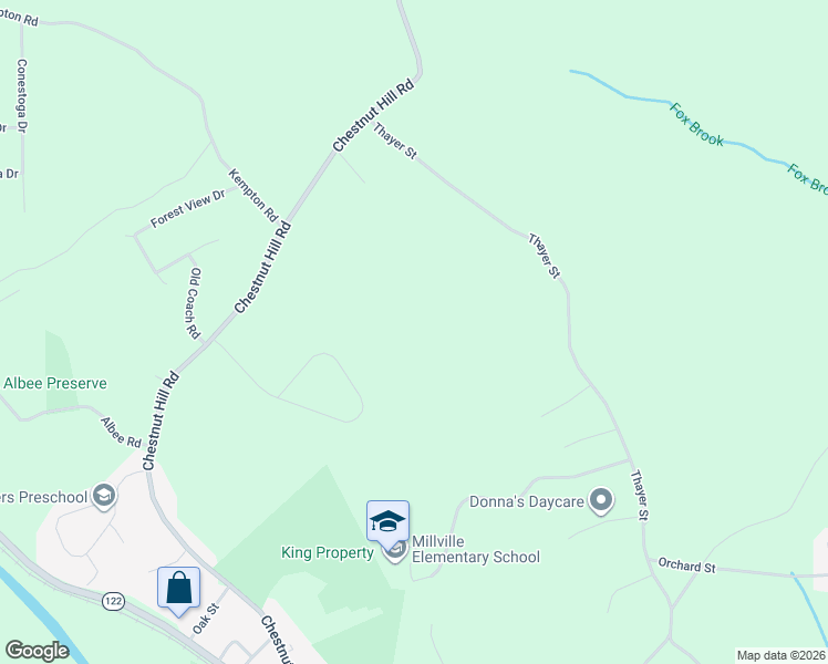 map of restaurants, bars, coffee shops, grocery stores, and more near 238R Chestnut Hill Road in Millville