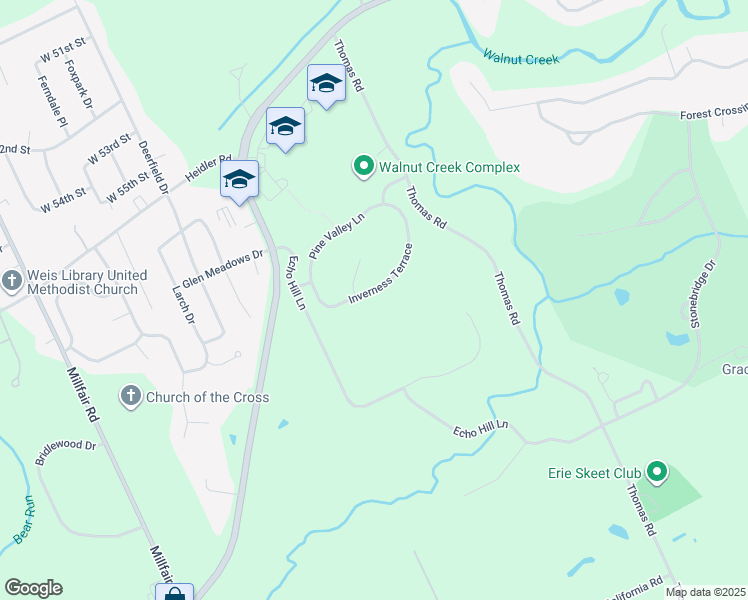 map of restaurants, bars, coffee shops, grocery stores, and more near 6171 Inverness Terrace in Fairview