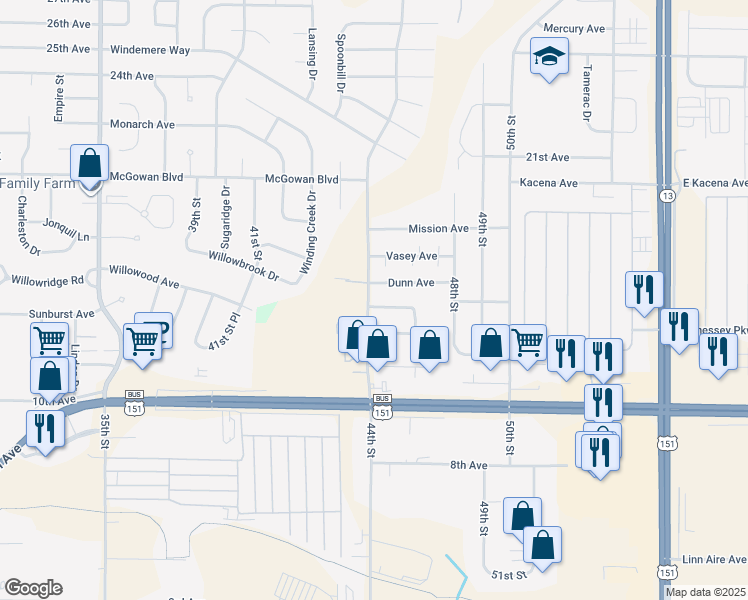map of restaurants, bars, coffee shops, grocery stores, and more near 4400 Lantern Court in Marion