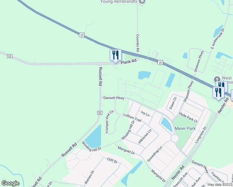 map of restaurants, bars, coffee shops, grocery stores, and more near 224 Goldenrod Drive in Elgin