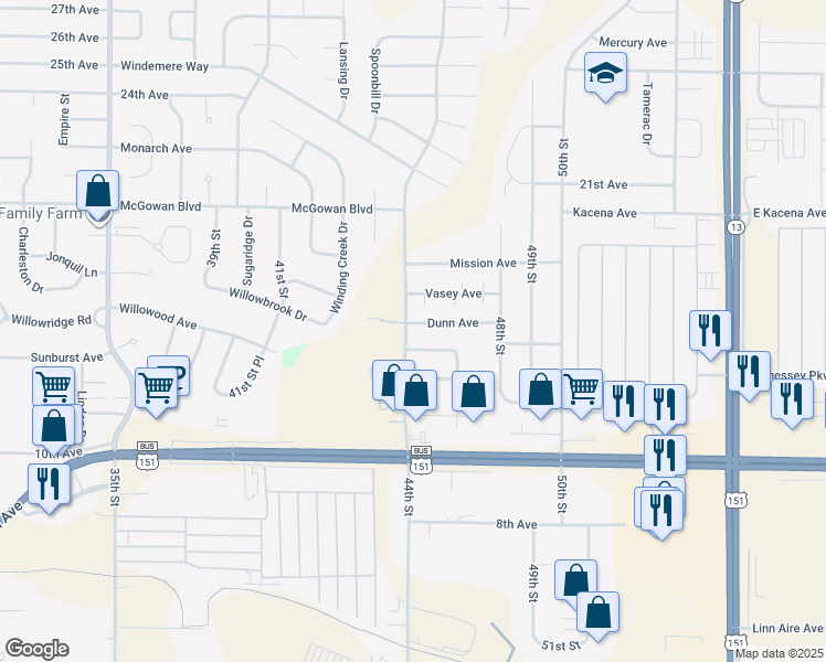 map of restaurants, bars, coffee shops, grocery stores, and more near 4400 Lantern Court in Marion
