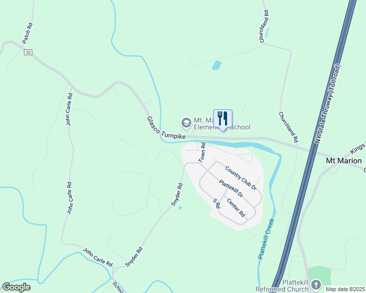 map of restaurants, bars, coffee shops, grocery stores, and more near 8 Overlook Circle in Mount Marion