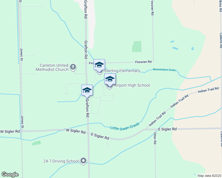 map of restaurants, bars, coffee shops, grocery stores, and more near 11330 Grafton Road in Carleton