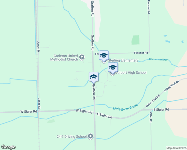 map of restaurants, bars, coffee shops, grocery stores, and more near 11330 Grafton Road in Carleton
