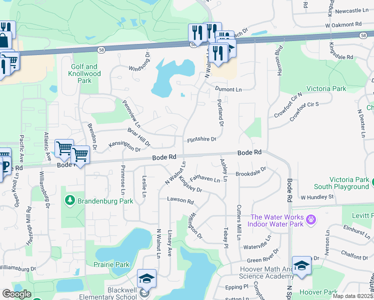 map of restaurants, bars, coffee shops, grocery stores, and more near 818 Dunbar Court in Schaumburg