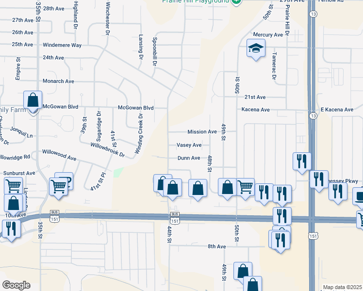 map of restaurants, bars, coffee shops, grocery stores, and more near 4511 Vasey Avenue in Marion